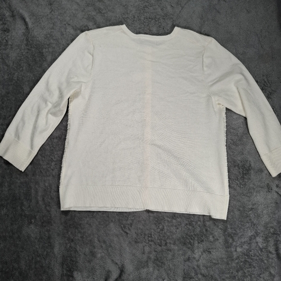 Spense light sweater women size XL color Ivory buttons front 3/4 sleeves New - Picture 8 of 9